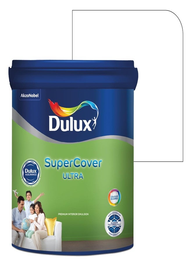 Dulux SuperCover Ultra - Premium Interior Emulsion Paint For Walls and Ceilings | Smooth Matte Finish | Durable, Long-Lasting Paint with Extra Coverage (1L, Br.White) - Image 1
